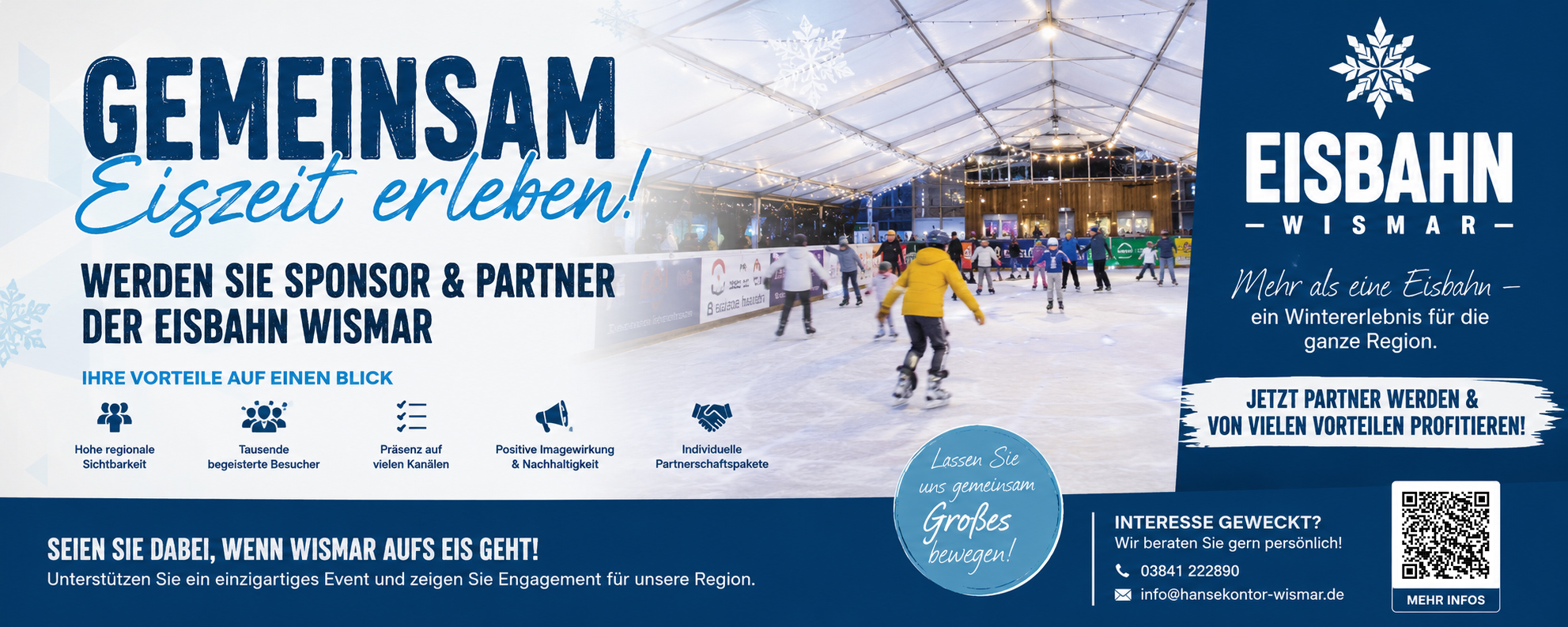 Sponsor oder Partner der Eisbahn in Wismar werden.